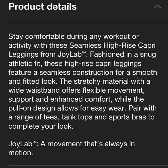 New JoyLab Capri High Rise Leggings size XS - Picture 5 of 7